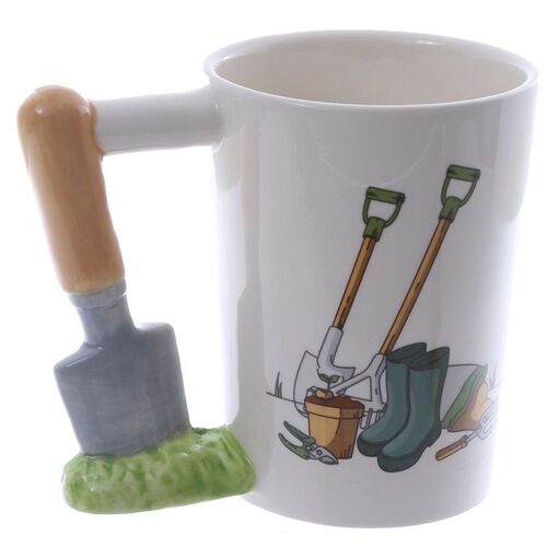 Taza de Cerámica Puckator- Jardín - Asa con Forma de Paleta TU