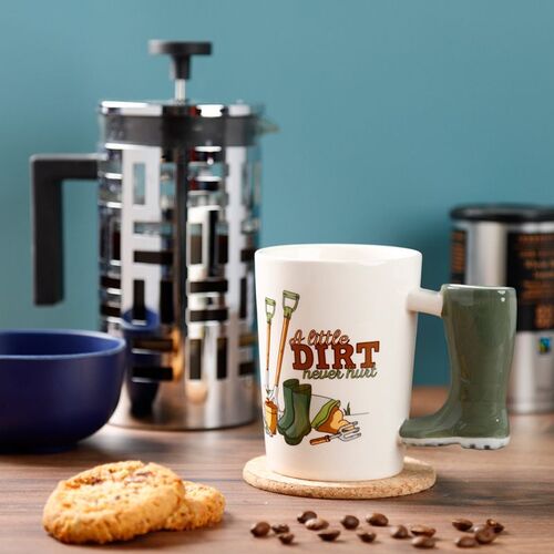 Taza de Cerámica Puckator- Jardín - Asa con Forma de Bota TU