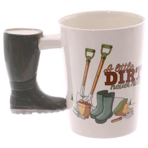 Taza de Cerámica Puckator- Jardín - Asa con Forma de Bota TU