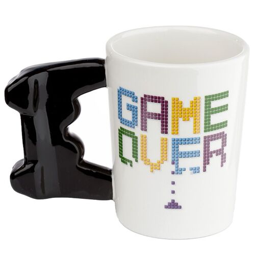 Taza de Cerámica Puckator- Asa con Forma de Mando Videojuegos Game Over TU