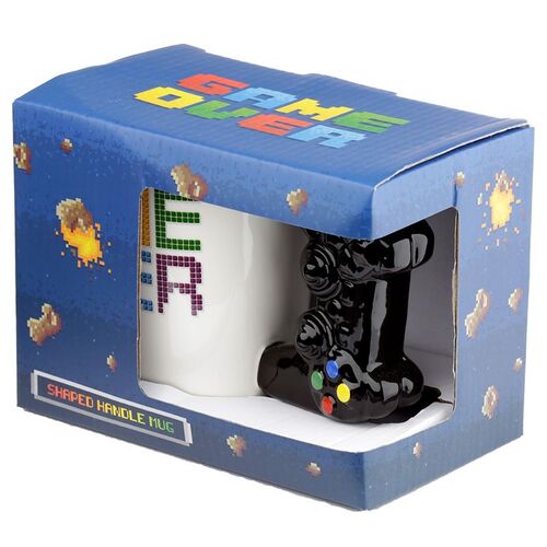 Taza de Cerámica Puckator- Asa con Forma de Mando Videojuegos Game Over TU