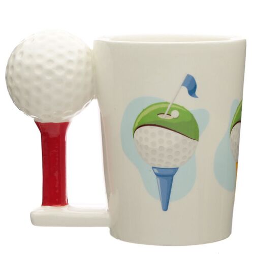 Taza de Cermica Puckator - Asa con Forma de Pelota de Golf y Tee TU