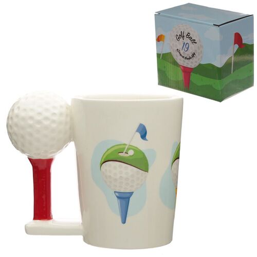 Taza de Cermica Puckator - Asa con Forma de Pelota de Golf y Tee TU