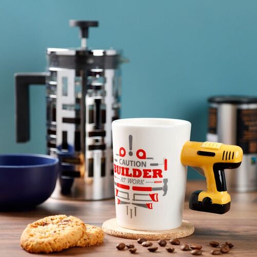 Taza de Cerámica Puckator - Asa con Forma de Taladro TU