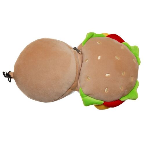 Almohada de viaje Puckator con Cremallera y Antifaz - Hamburguesa TU