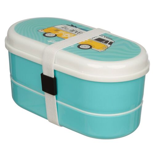 Fiambrera Táper Bento con Compartimentos y Cubiertos Puckator - Caravana TU