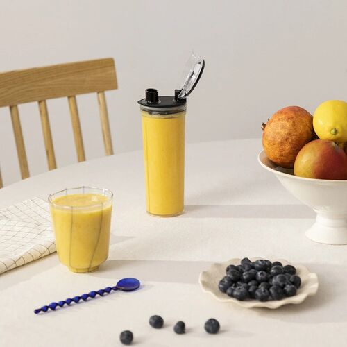 MOI SLIM CREATE - Batidora con vaso portátil azul pastel TU