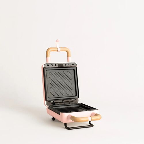 Sandwichera Create rosa grill y gofrera de placas intercambiables - STONE 2 in 1 COMPACT