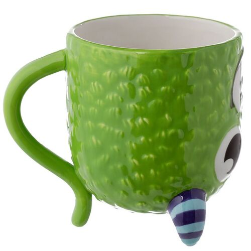 Tazón de Cerámica Puckator 3D con Forma - Monstruo Monstarz Verde del Revés TU