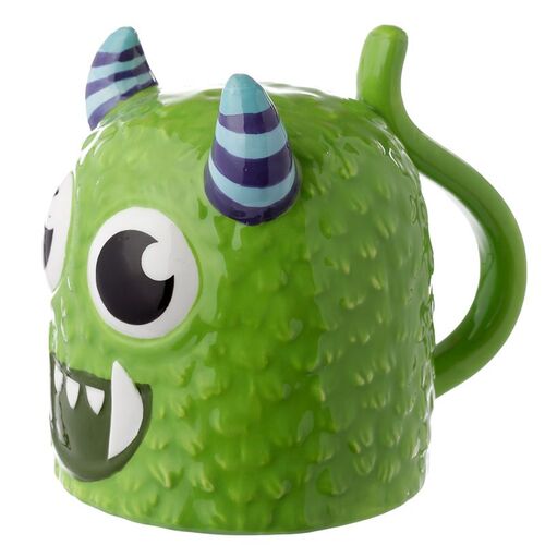 Tazón de Cerámica Puckator 3D con Forma - Monstruo Monstarz Verde del Revés TU