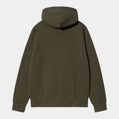 Sudadera Carhartt Verde Hooded Script Embroidery Sweat Cypress Black XS