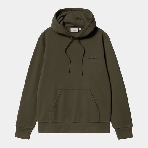 Sudadera Carhartt Verde Hooded Script Embroidery Sweat Cypress Black XS