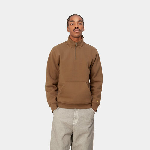 Sudadera Marrn Carhartt Chase Neck Zip Sweatshirt Tamarind S