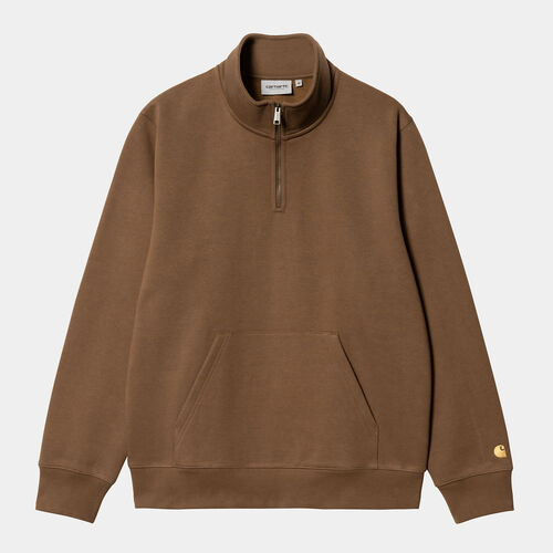 Sudadera Marrn Carhartt Chase Neck Zip Sweatshirt Tamarind S