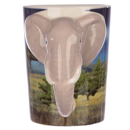 Taza de Cermica Asa con Forma de Cabeza de Elefante Puckator TU