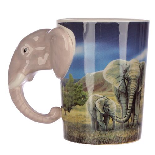 Taza de Cerámica Asa con Forma de Cabeza de Elefante Puckator TU