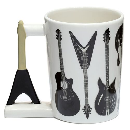 Taza de Cerámica Asa con Forma de Guitarra Puckator TU