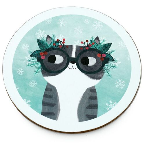 Taza de Porcelana y Posavasos Gatos Mundo Puckator TU