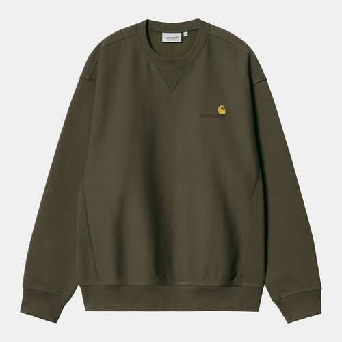 Sudadera Verde Carhartt American Script Sweatshirt Plant XS