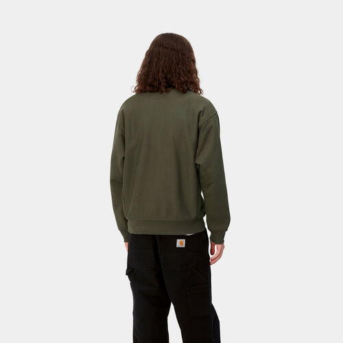 Sudadera Verde Carhartt American Script Sweatshirt Plant XL