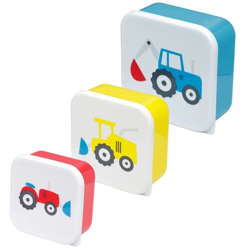 Set de 3 Fiambreras Tper Infantiles Tractores Puckator TU