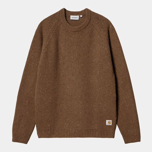 Jersey Marrn Carhartt Anglistic Sweater Tamarind XS