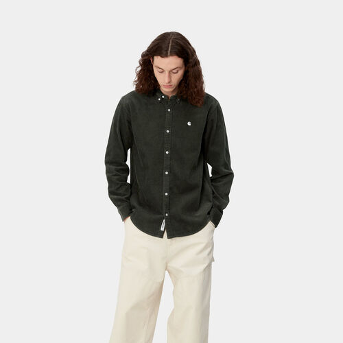 Camisa Verde Carhartt Madison Cord Shirt Plant - Wax L