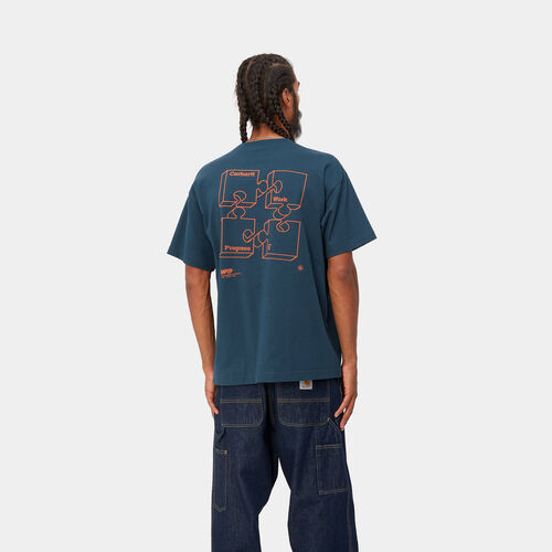 Camiseta Azul Carhartt Assemble T-Shirt Squid S