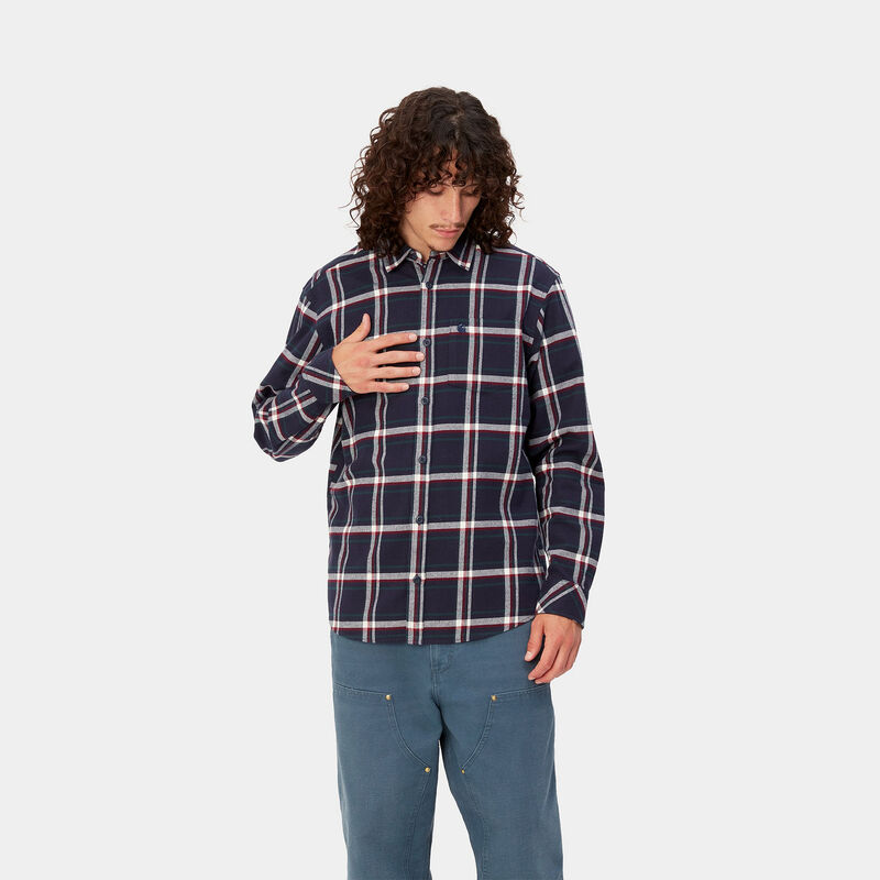 Camisa Azul Cuadros Carhartt Barten Shirt Dark Navy S goon
