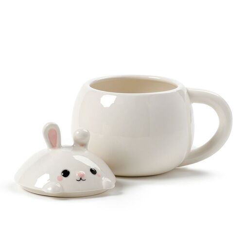 Taza de Cerámica con Tapa Conejo Puckator TU