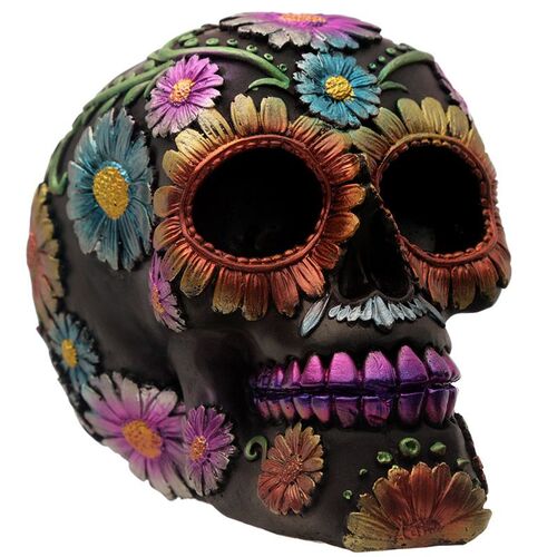 Figura Calavera Puckator Floral y Metlica  TU