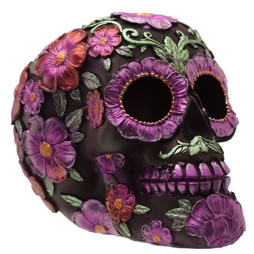 Figura Calavera Puckator Floral y Metlica  TU