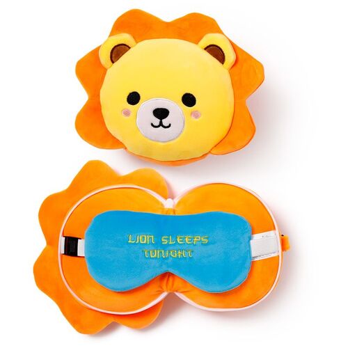 Almohada de Viaje con Antifaz Relax León Puckator TU