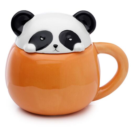 Taza de Cermica con Tapa Oso Panda Puckator TU