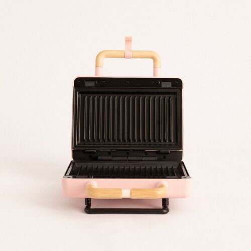 STONE 3 IN 1 STUDIO - Sandwichera grill y gofrera de placas intercambiables Rosa Pastel Create