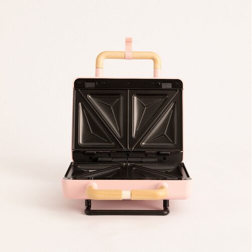 STONE 3 IN 1 STUDIO - Sandwichera grill y gofrera de placas intercambiables Rosa Pastel Create