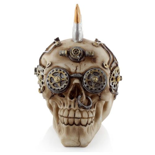 Figura Calavera  Estilo Steampunk con Cresta Mohicana Puckator 