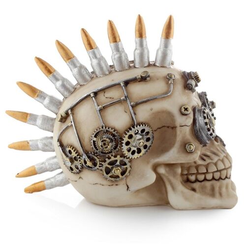 Figura Calavera  Estilo Steampunk con Cresta Mohicana Puckator 