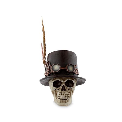 Figura de Calavera de Puckator con Sombrero de Pluma