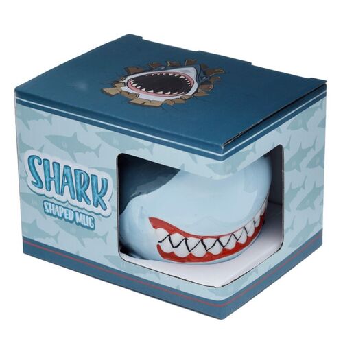 Taza de Cerámica 3D Puckator con Forma de Tiburón 