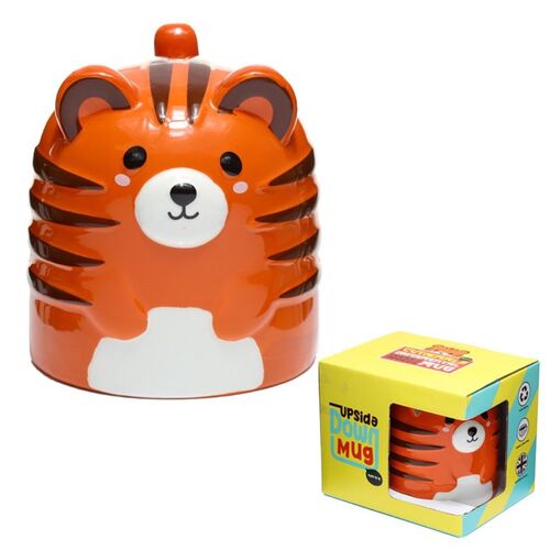 Tazn de Cermica Naranja 3D Puckator con Forma Tigre 