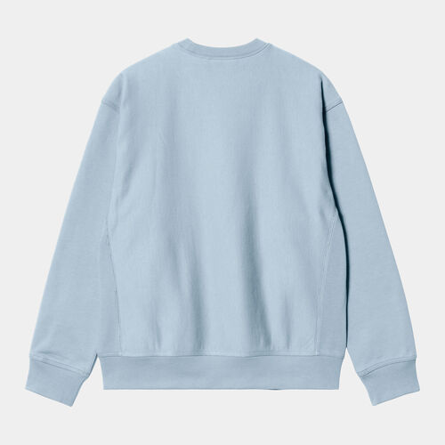 Sudadera Azul Carhartt American Script Sweatshirt Frosted Blue XS