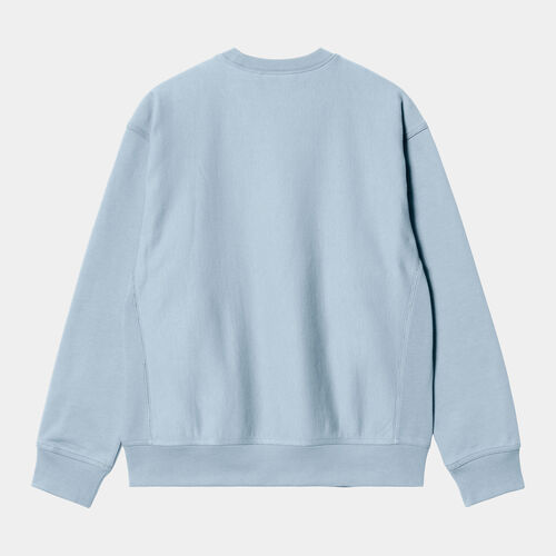 Sudadera Azul Carhartt American Script Sweatshirt Frosted Blue M