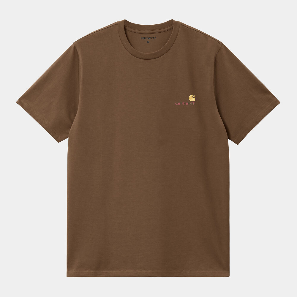 Camiseta Marrón Carhartt American Script T-Shirt Lumber M