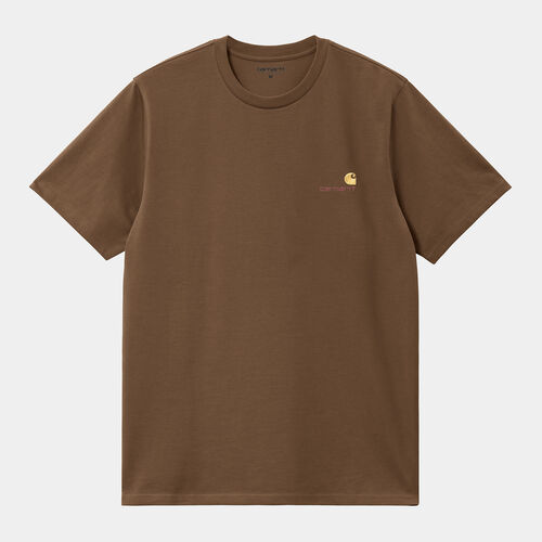 Camiseta Marrn Carhartt American Script T-Shirt Lumber M