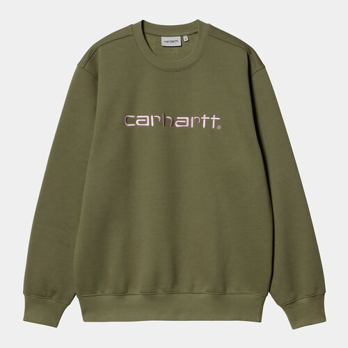 Sudadera Verde Carhartt sin capucha Sweat Dundee - Glassy Pinck M