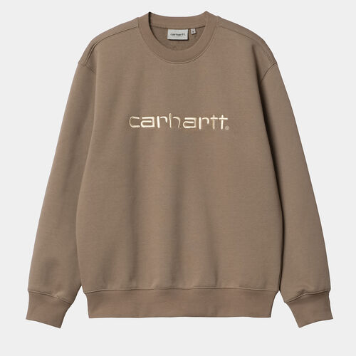 Sudadera Marrn Carhartt sin capucha Sweat Branch - Rattan S