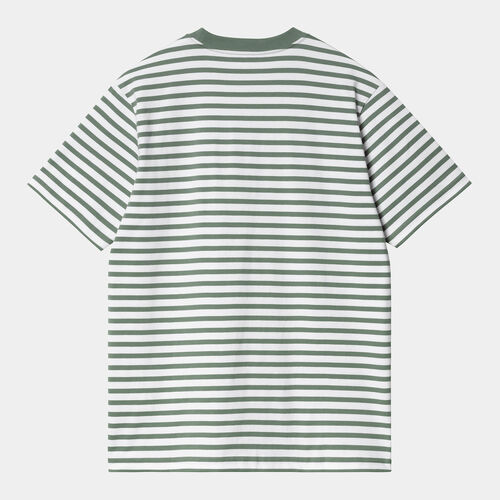 Camiseta Verde de Rayas Carhartt Seidler Pocket Park - White S