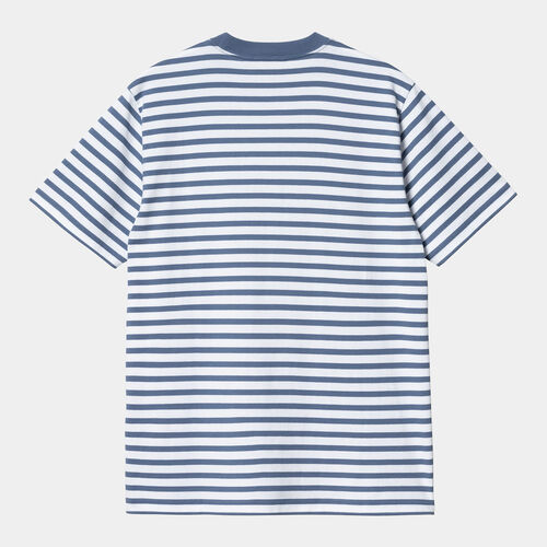Camiseta Azul de Rayas Carhartt Seidler Pocket Sorrent - White XS