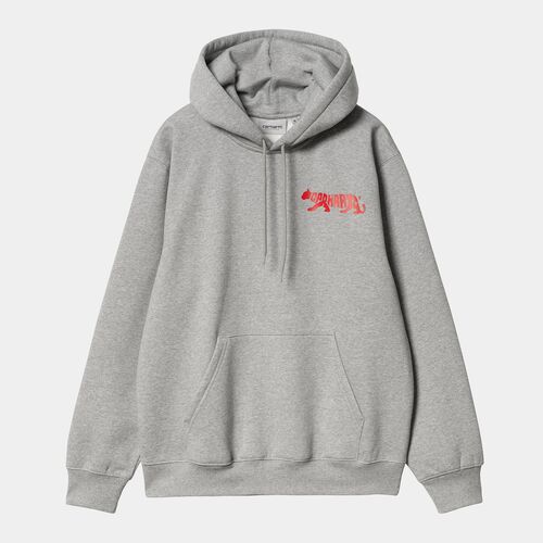 Sudadera Gris Con Capucha Carhartt Hooded Rocky Script Sweat Grey Heather  S